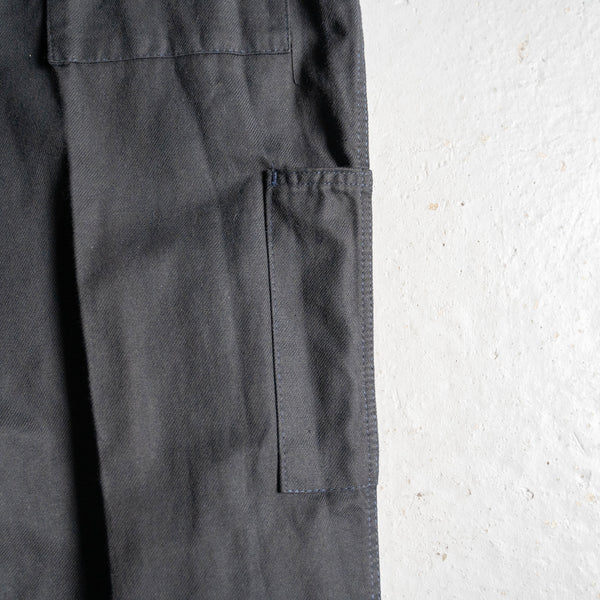 1970s France cotton twill work pants -black dyed- 'dead stock'