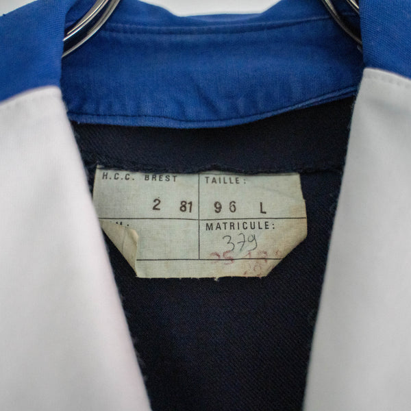 1980-90s French military navy sailor smock -with blue collar-