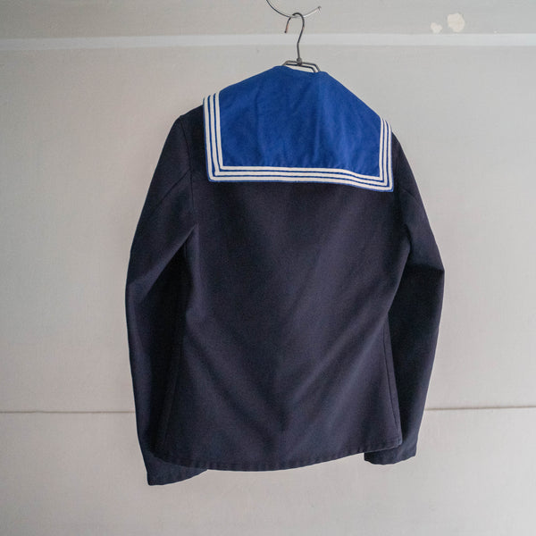 1980-90s French military navy sailor smock -with blue collar-