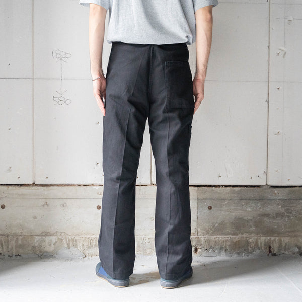 1970s France cotton twill work pants -black dyed- 'dead stock'