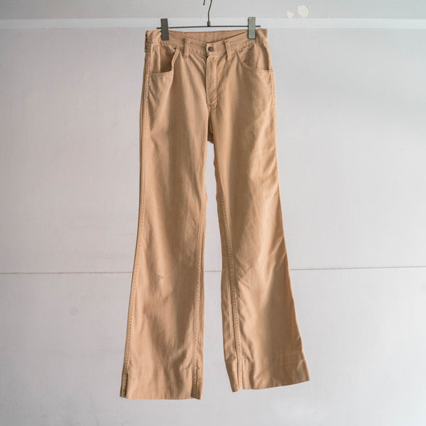 around 1970s beige color flare pants "good fabric"