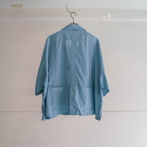 2000s blue cuba s/s shirt -smock remake-