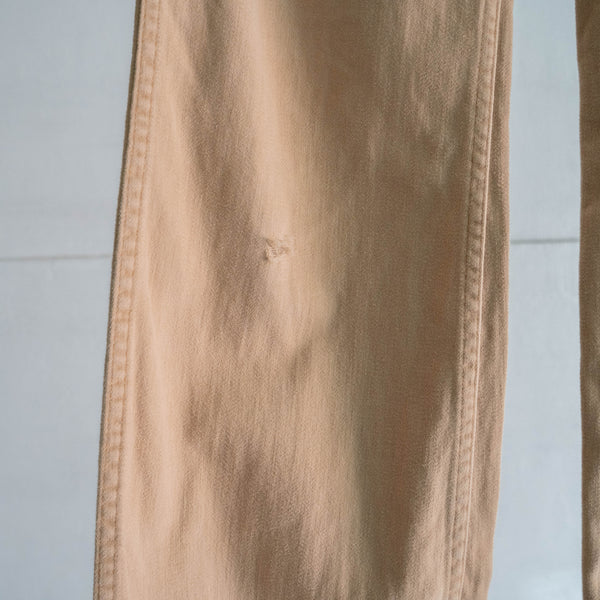 around 1970s beige color flare pants "good fabric"