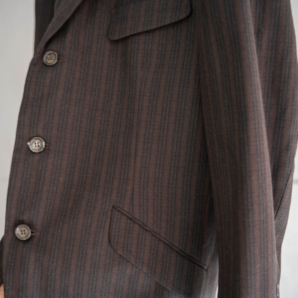 1970s Japan vintage dark brown stripe tailored jacket