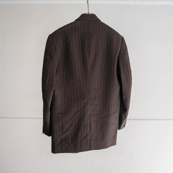 1970s Japan vintage dark brown stripe tailored jacket