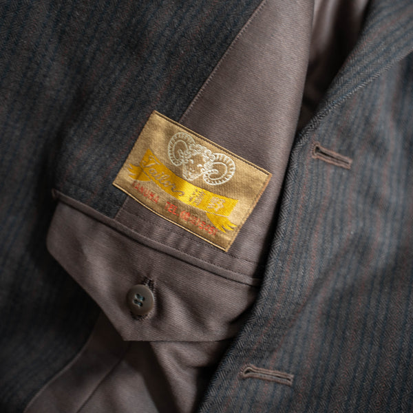 1970s Japan vintage dark brown stripe tailored jacket