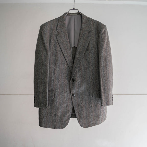 1980s Japan vintage gray based stripe tailored jacket