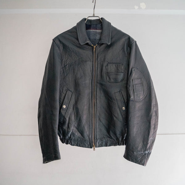 1970-80s French military pilot leather jacket -civilian type-