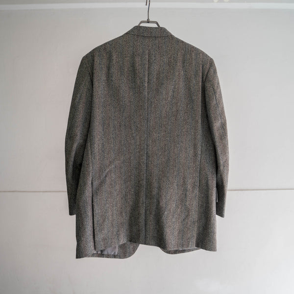 1980s Japan vintage gray based stripe tailored jacket