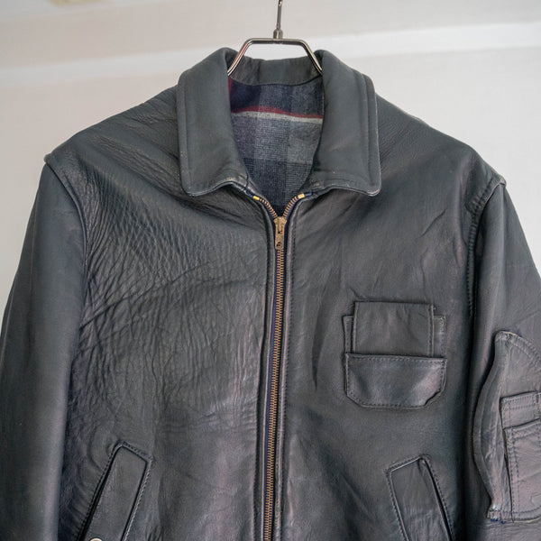 1970-80s French military pilot leather jacket -civilian type-