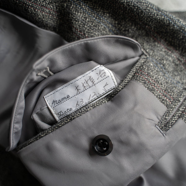 1980s Japan vintage gray based stripe tailored jacket