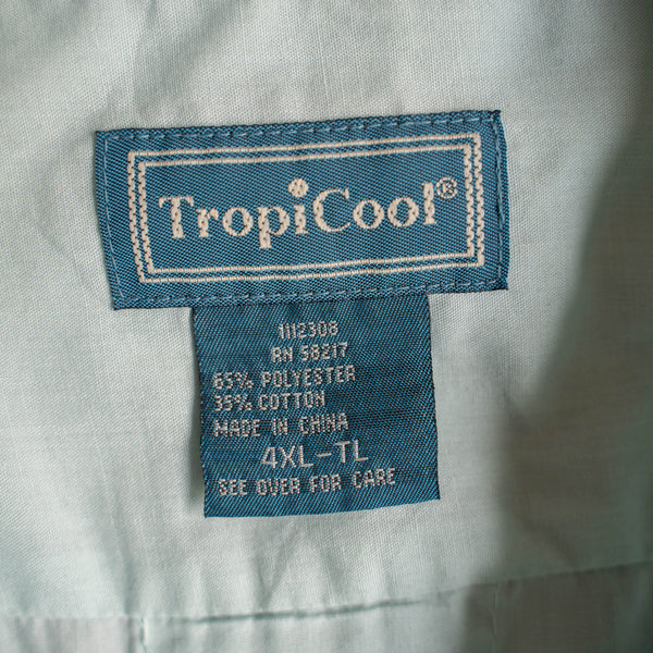 1990s mint green cuba s/s shirt -big size-