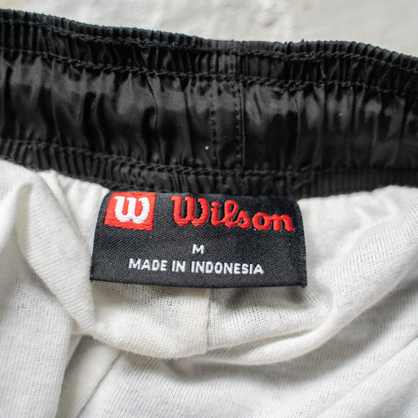 1990-00s 'Wilson' black color nylon pants -with side zip-