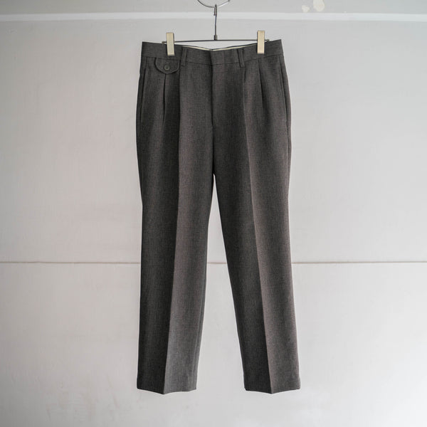1990s Japan vintage gray green check slacks