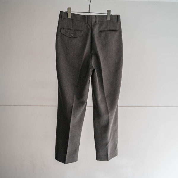 1990s Japan vintage gray green check slacks