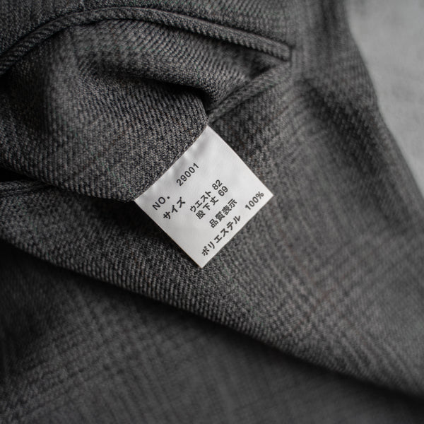 1990s Japan vintage gray green check slacks