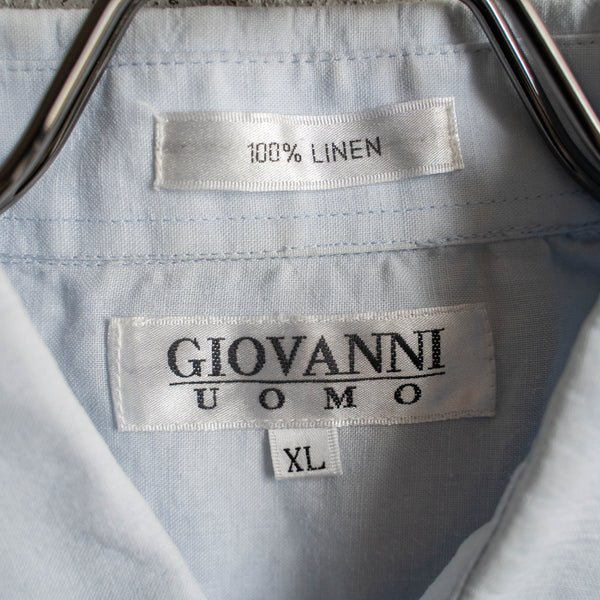 2000s light blue linen 100 cuba s/s shirt