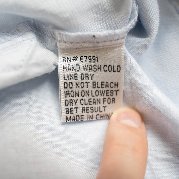 2000s light blue linen 100 cuba s/s shirt