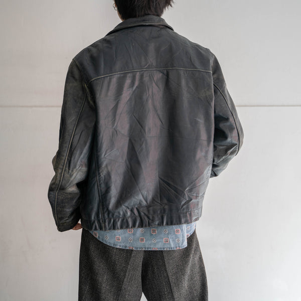 1970-90s French military pilot leather jacket -civilian type-