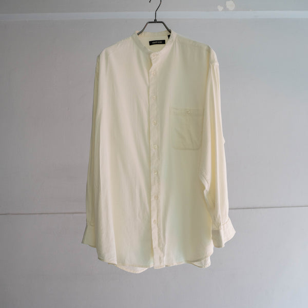 1990s ivory cotton × rayon no collar l/s shirt
