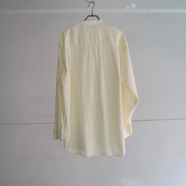 1990s ivory cotton × rayon no collar l/s shirt