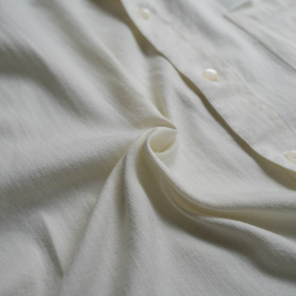 1990s ivory cotton × rayon no collar l/s shirt