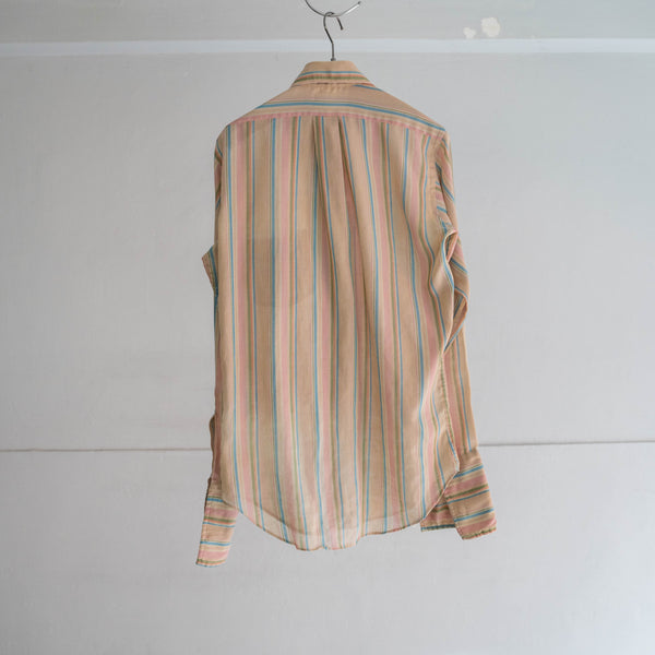 1970-80s multi-stripe l/s shirt -good color-