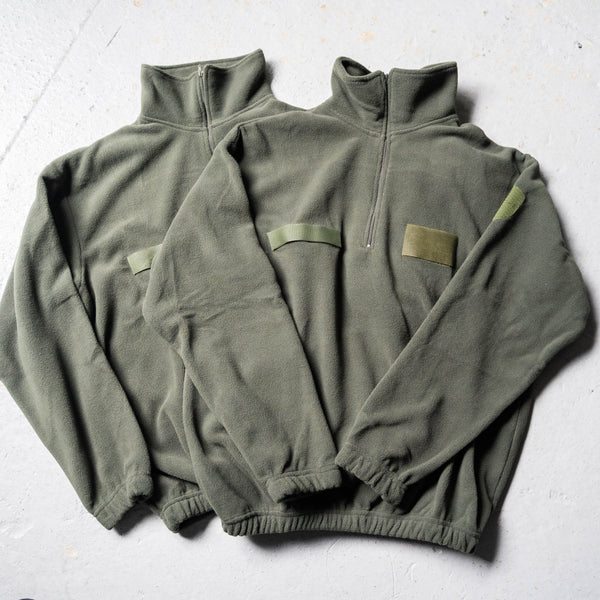 around 1980-00s Italian military olive color half zip high neck fleece 'dead stock'