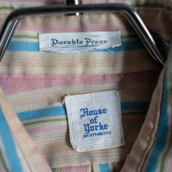 1970-80s multi-stripe l/s shirt -good color-