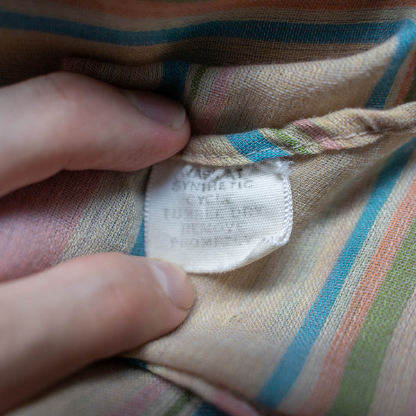 1970-80s multi-stripe l/s shirt -good color-