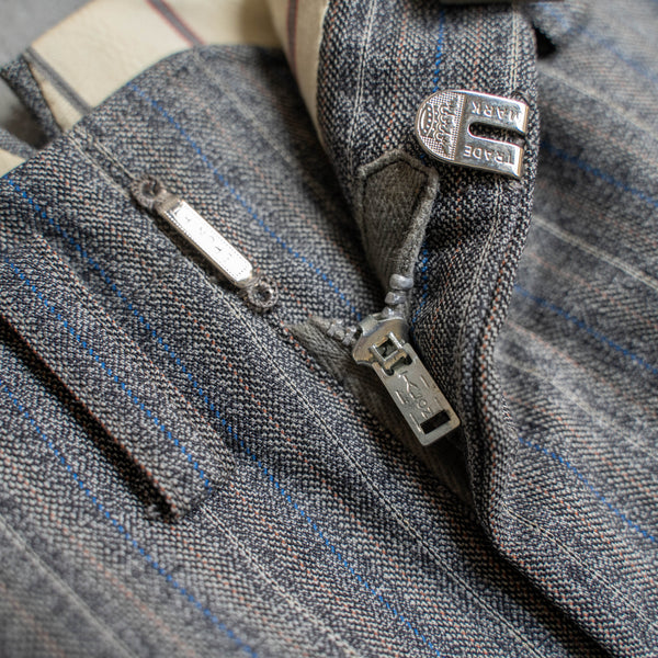 1980s Japan vintage gray chambray stripe slacks