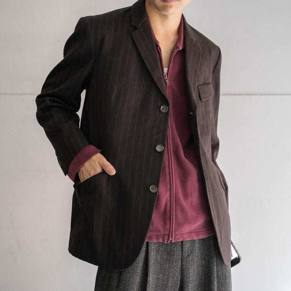 1970s Japan vintage dark brown stripe tailored jacket