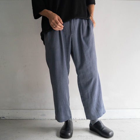 2000s Italian military one tuck gray slacks -black dyed-