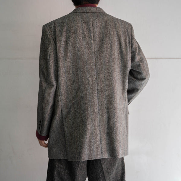 1980s Japan vintage gray based stripe tailored jacket