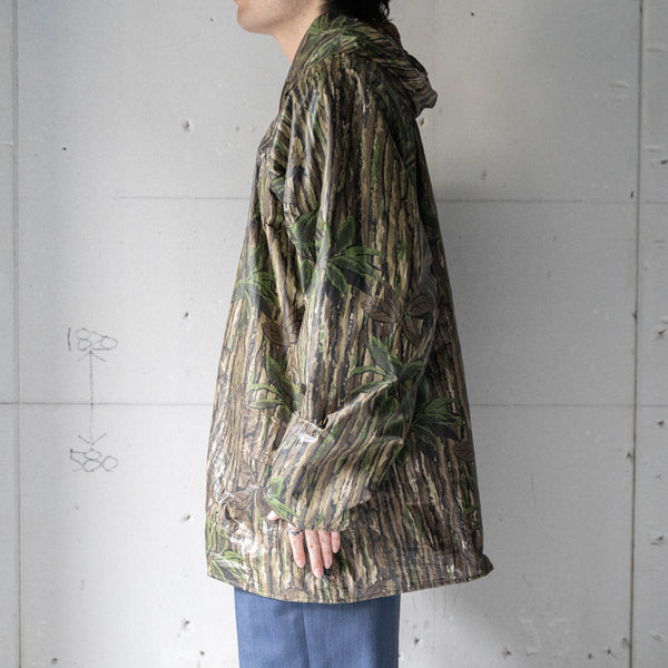 around 1990s real tree camouflage PVC parka