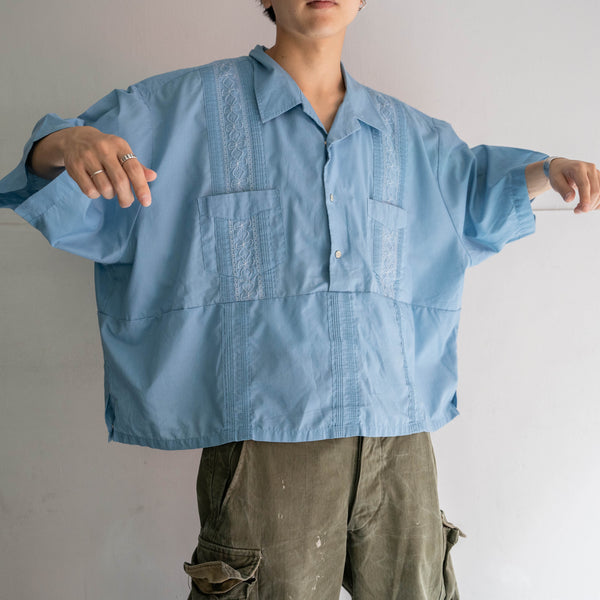 2000s blue cuba s/s shirt -smock remake-