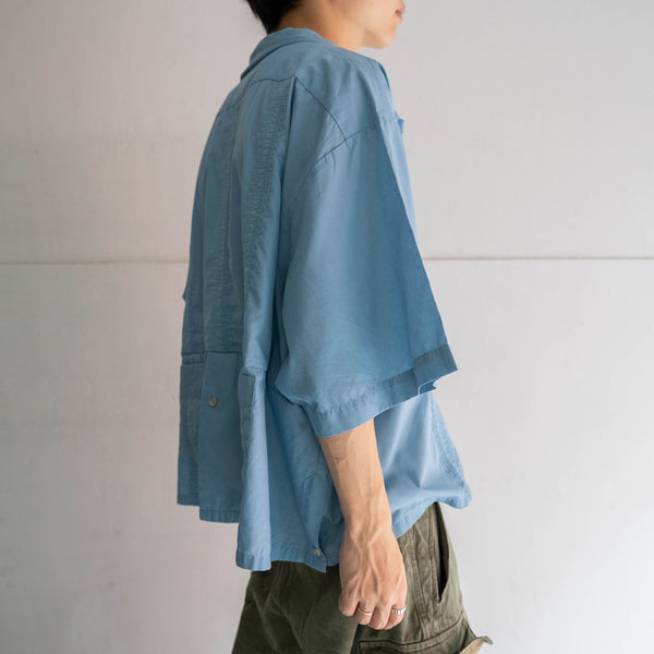 2000s blue cuba s/s shirt -smock remake-
