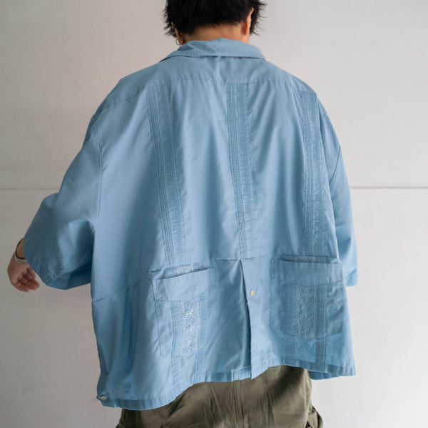 2000s blue cuba s/s shirt -smock remake-