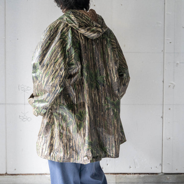 around 1990s real tree camouflage PVC parka