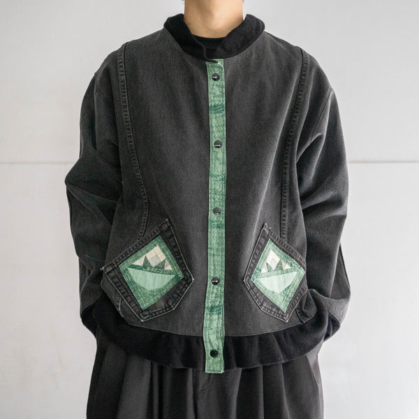 around 1980s black denim home-made blouson