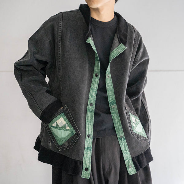 around 1980s black denim home-made blouson