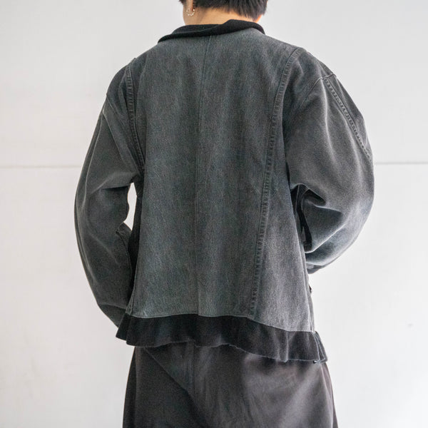 around 1980s black denim home-made blouson