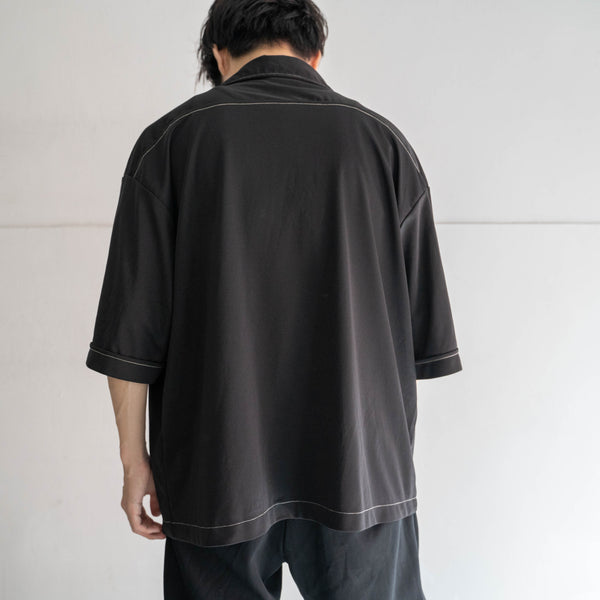 1990s black line design s/s shirt -remake-