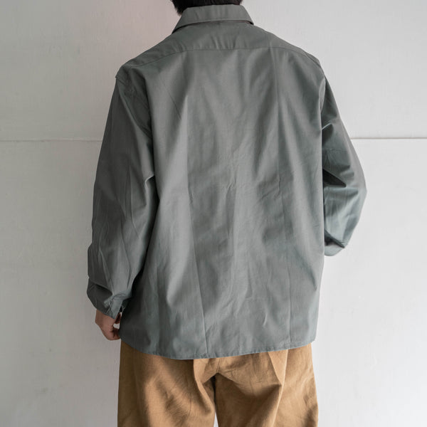 1970-80s Italian police deep green l/s shirt 'dead stock' -remake-