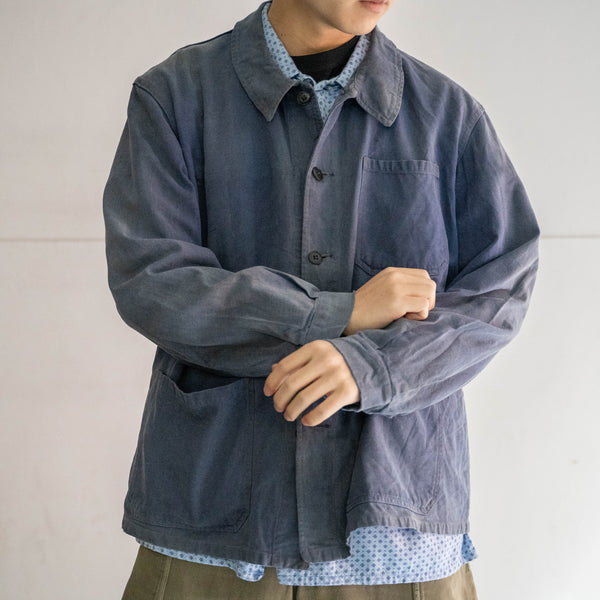 1950s France blue cotton twill work jacket 'government supply & super fade'
