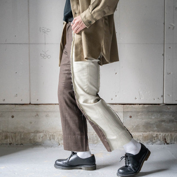 Japan vintage slacks wool × houndstooth docking pants