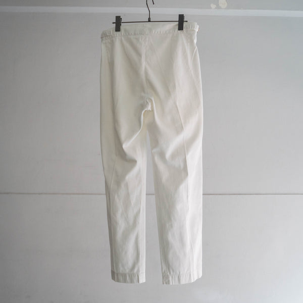 1960s Royal Navy white drill chino slacks -with adjuster-