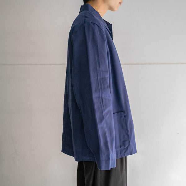 around 1960s France navy cotton twill work jacket 'dead stock' -1