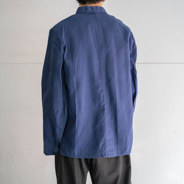 around 1960s France navy cotton twill work jacket 'dead stock' -1