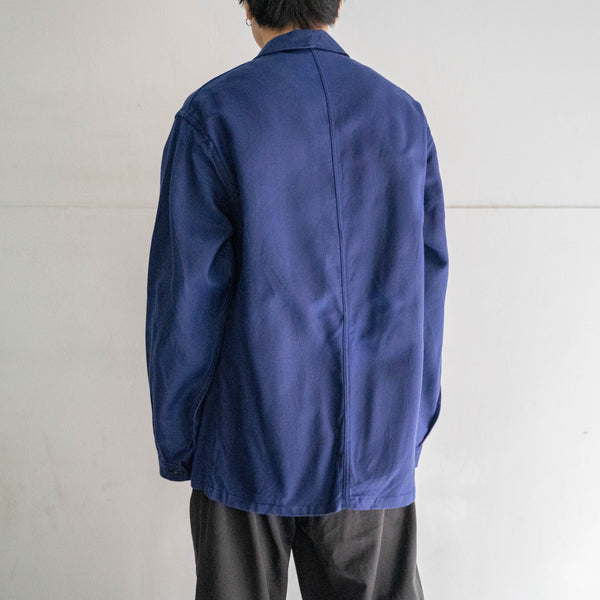around 1960s France navy cotton twill work jacket 'dead stock' -2